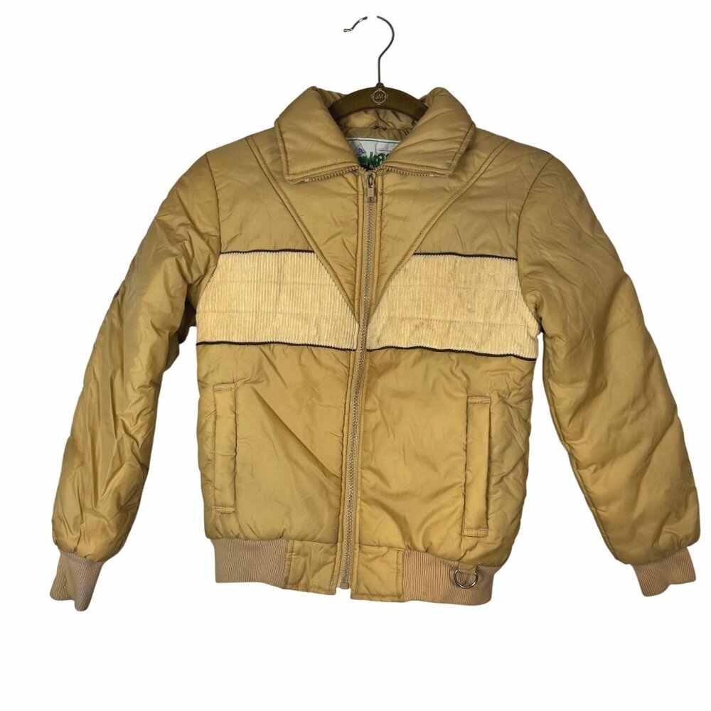 Vintage Alpine Patrol Zip Corduroy Accents Puffer Jacket Size 12 Outdoorsy Retro